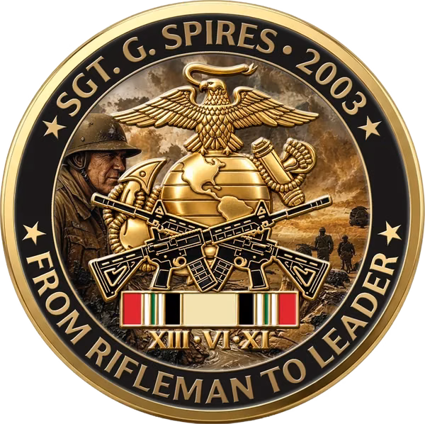 Sgt. G. Spires coin, From Rifleman to Leader
