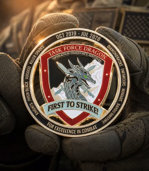 A Task Force Dragon challenge coin, Army