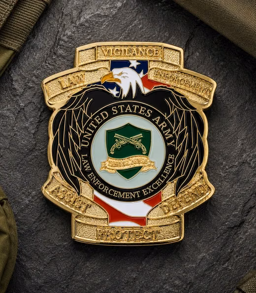 A Law Enforcement Excellence challenge coin, Army