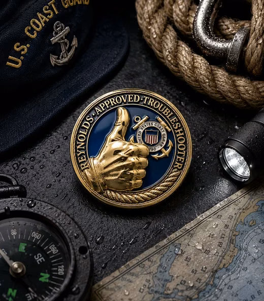 A Approved Troubleshooter challenge coin, Coast Guard