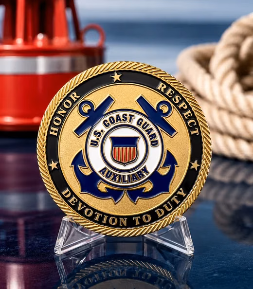 A Coast Guard Auxiliary challenge coin, Coast Guard