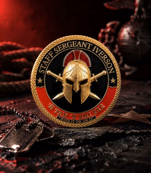 A Staff Sergeant Iverson challenge coin, Marine Corps