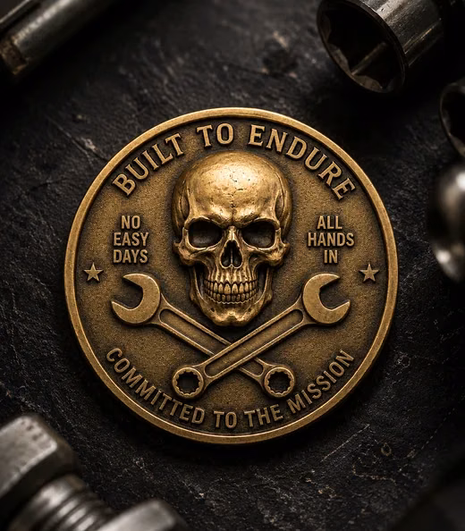 A Built to Endure challenge coin, Marine Corps