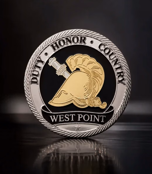 A West Point challenge coin, Military Academy