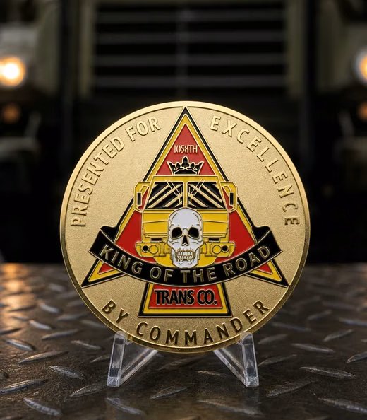A 1058th Trans Co. challenge coin, National Guard
