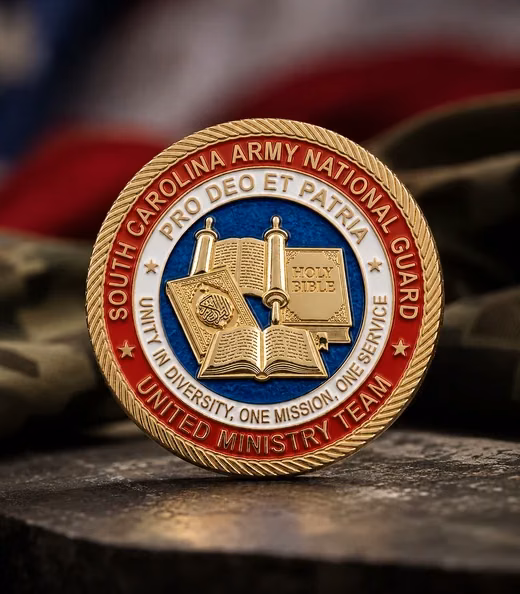 A United Ministry Team challenge coin, National Guard