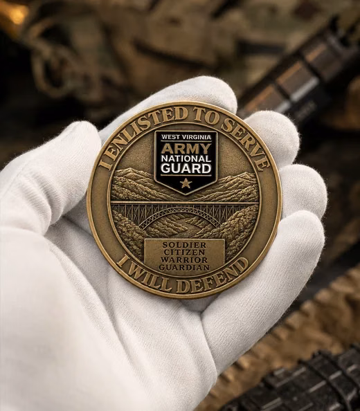 A I Enlisted to Serve challenge coin, National Guard