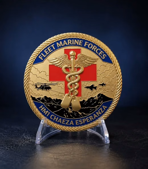 A Fleet Marine Forces challenge coin, Navy