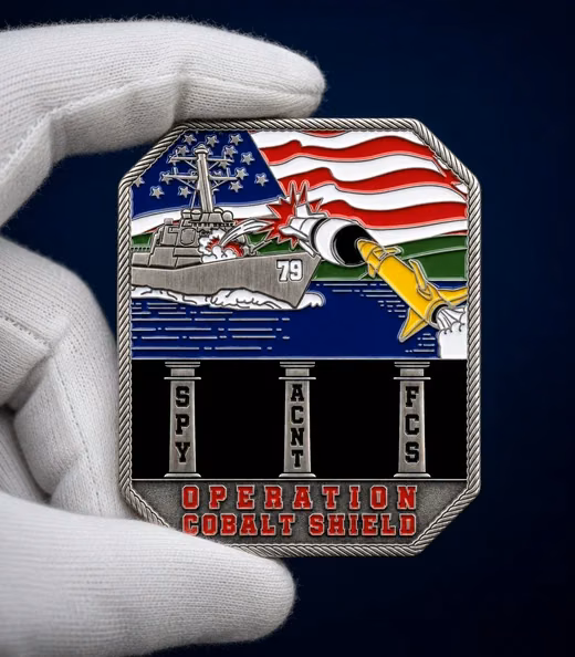 A Operation Cobalt Shield challenge coin, Navy