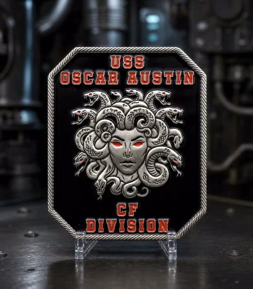A USS Oscar Austin challenge coin, Navy