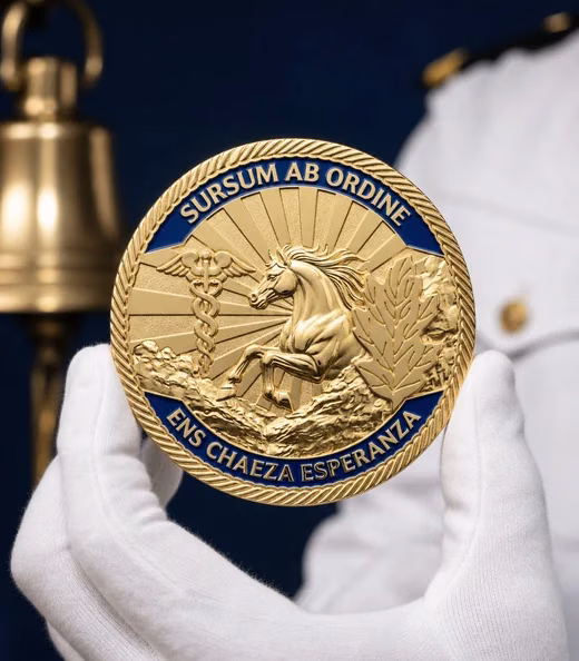 A Sursum Ab Ordine challenge coin, Navy
