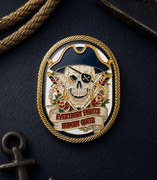 A Everybody Fights, Nobody Quits challenge coin, Navy