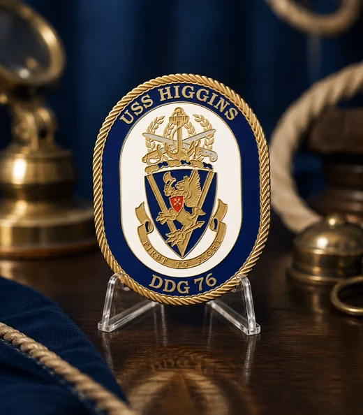 A USS Higgins (DDG 76) challenge coin, Navy