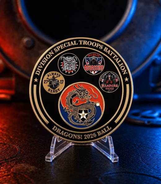 A Division Special Troops Battalion challenge coin, Navy