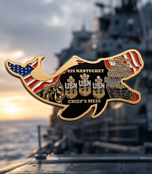 A USS Nantucket challenge coin, Navy