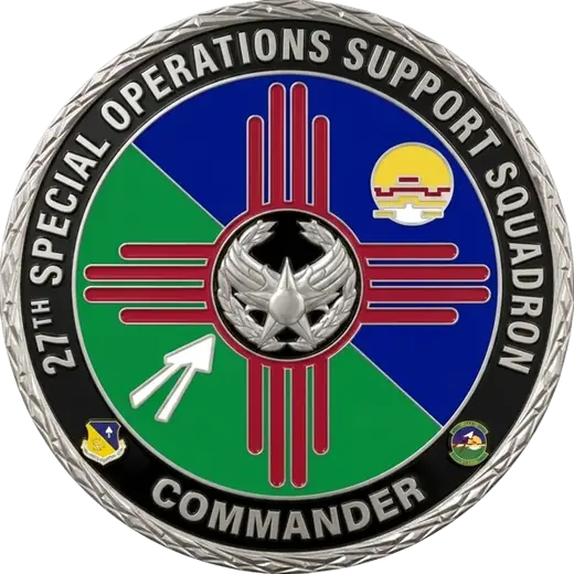 A 27th Special Operations Support Squadron commander’s coin